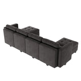 Modular Sectional Sofa with Storage Velvet U Shaped Couch with Reversible Chaises