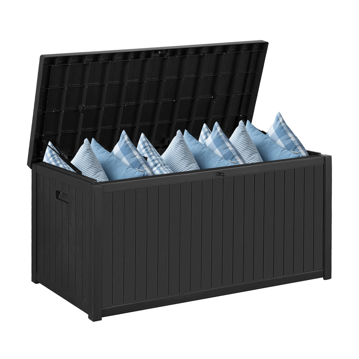 Resin Deck Box, 120 Gallon Large Outdoor Indoor Patio Storage Box Waterproof