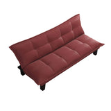 Lodge Convertible Futon Couch Bed with Microfiber Upholstery and Wood Legs, Red