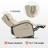 Power Lift Recliner Chair Sofa with Massage and Heat, Adjustable Headrest for Elderly