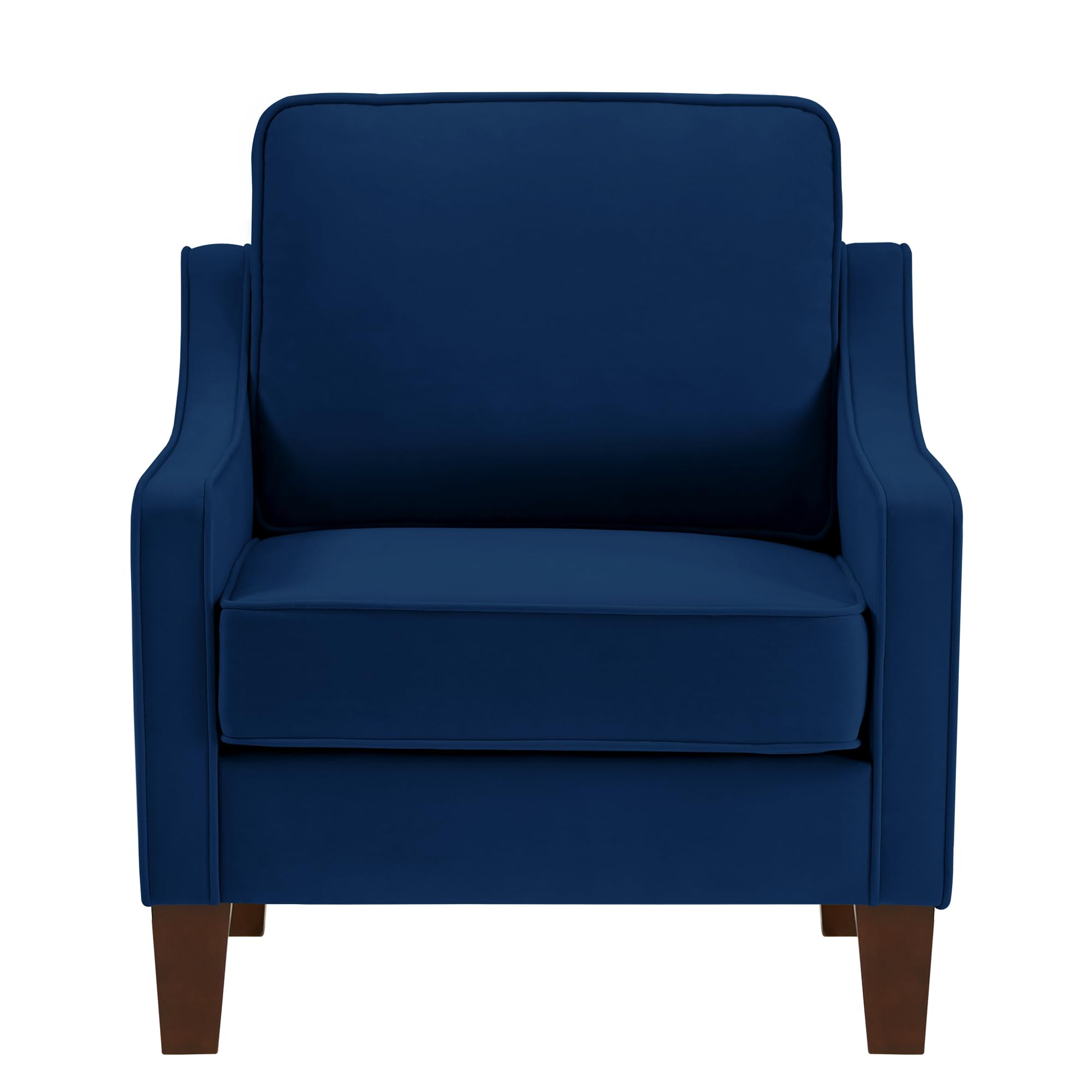 Velvet Upholstered Accent Chair with Arms,Mid Century Modern Arm Chairs for Bedroom,