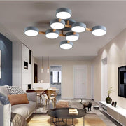 44-Inch LED Ceiling Light Fixture - 8-Light Modern Flush Mount Chandelier