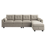 Velvet Convertible Sectional Sofa L Shaped Couch with Storage Ottoman Reversible