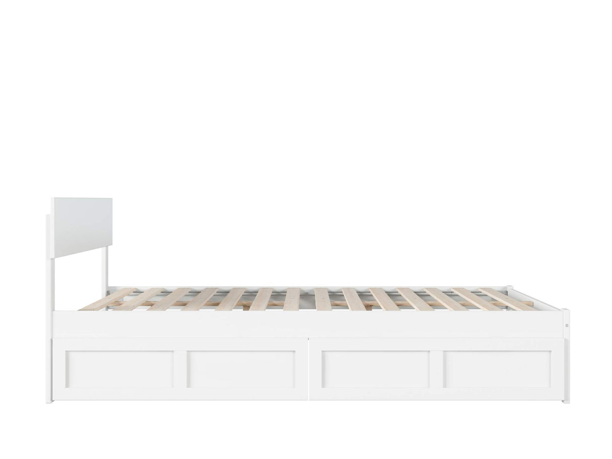 with Underbed Drawers, White