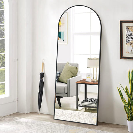 65"x24" Arch Floor Mirror, Full Length Mirror Wall Mirror Hanging or Leaning Arched-Top