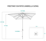 Rectangular Patio Umbrella 10 ft Heavy Duty Outdoor Rectangle Patio Table With Solar Lights,