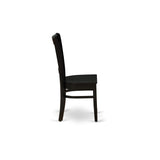 DUVA7-BLK-W Dudley 7 Piece Set Consist of a Rectangle Dinner Table and 6 Kitchen Dining Chairs