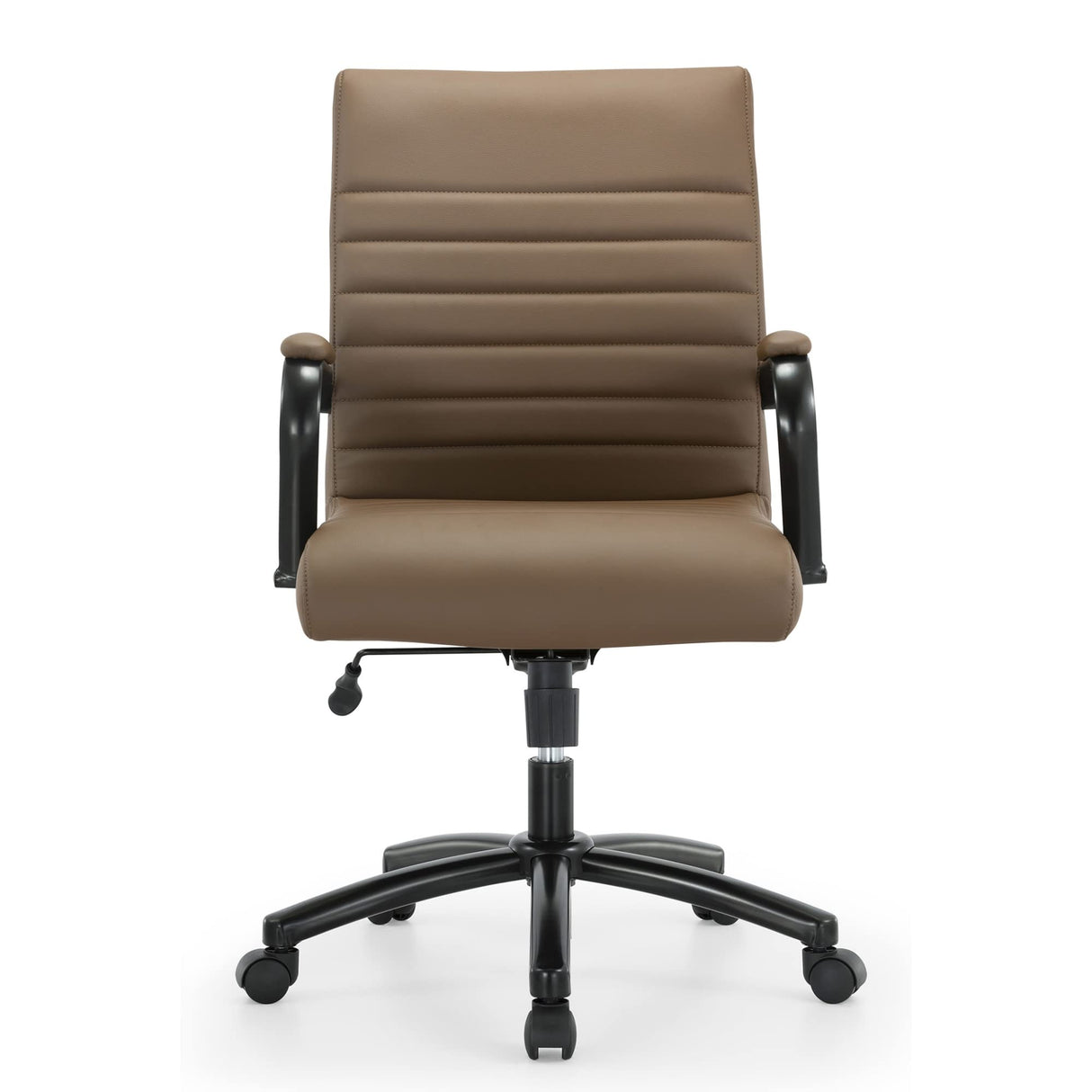 Modern Comfort Winsley Bonded Leather Mid-Back Manager Office Chair, Brown/Black