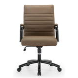 Modern Comfort Winsley Bonded Leather Mid-Back Manager Office Chair, Brown/Black