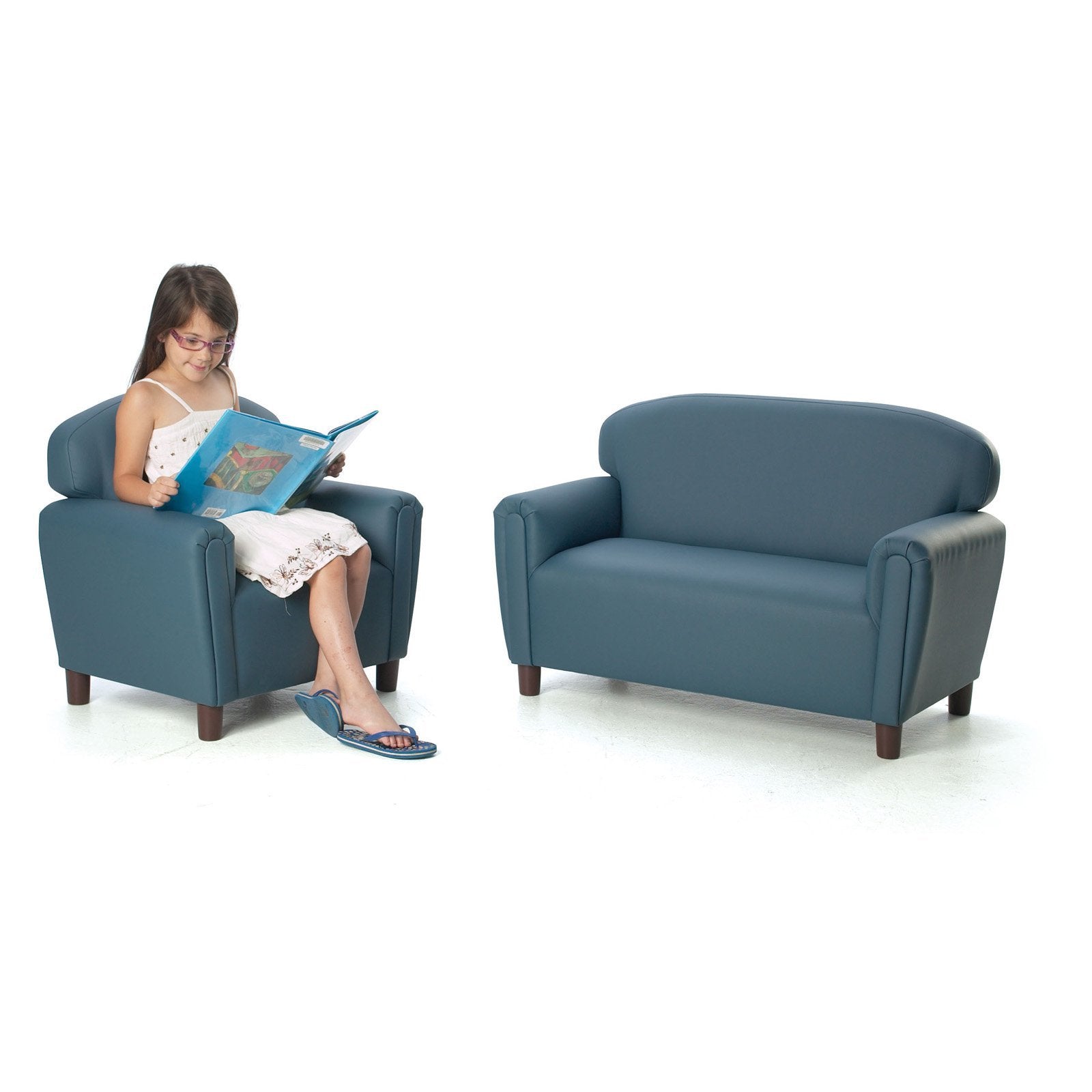 100 World Preschool Enviro-Child Upholstery Sofa, Blue