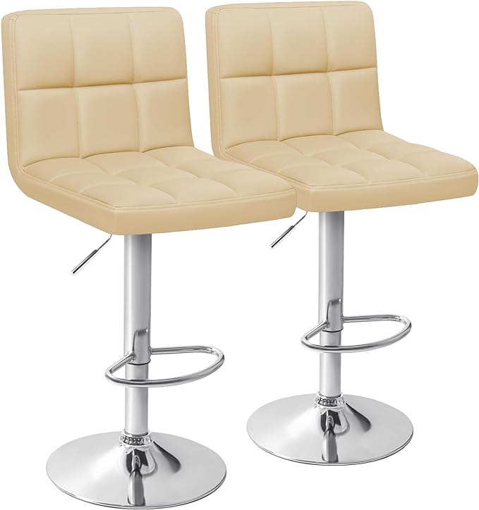 Bar Stools Modern PU Leather Adjustable Swivel Barstools