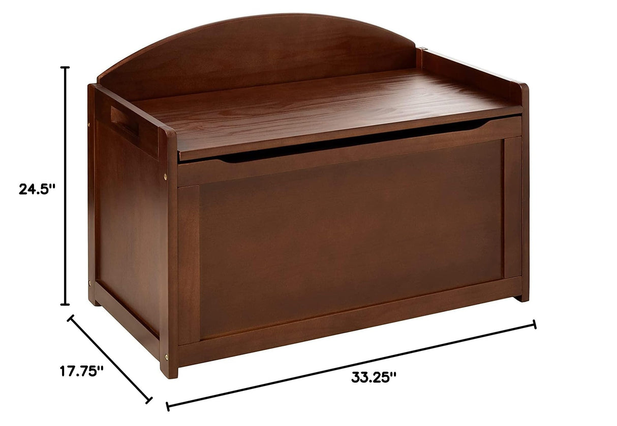 Toy Chest, 33.25" W x 17.75" D x 24.5" H, Walnut Finish