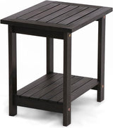 Double Adirondack Side Table, Weather-Resistant Rectangular End Table for Patio