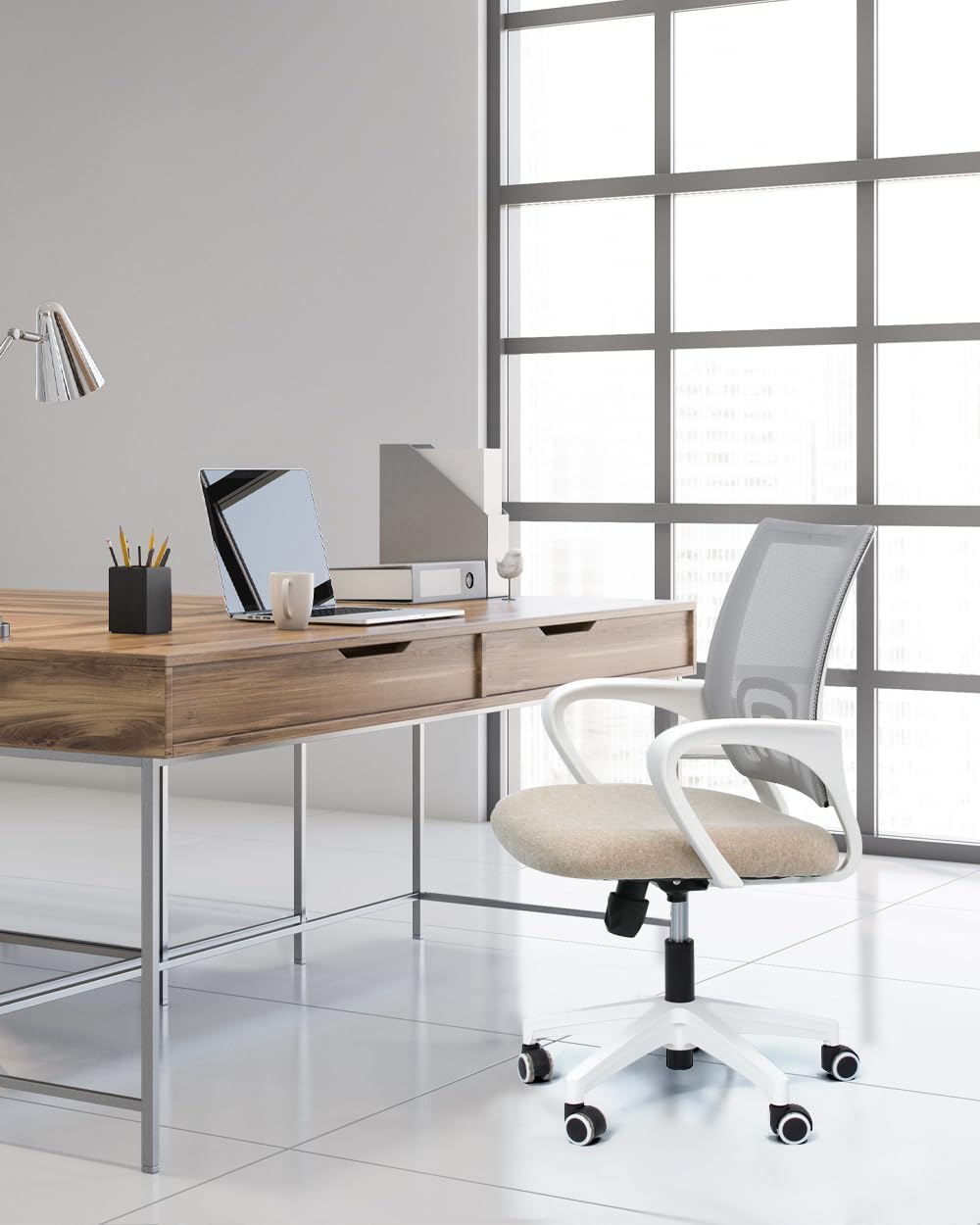 Office Chair Computer Desk Chair Gaming Ergonomic Mid Back Cushion Lumbar Support