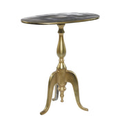 79 Aluminum Metal Side End Accent Table, 19" x 12" x 21", Gold