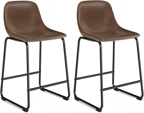 TOPRTV Bar Stools Set of 4, Counter Height Barstools with Soft Back and Metal Legs