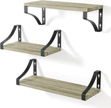 Wall Shelves, 3 Tier Wall Shelves, Floating Shelves, Natural Wood Wall Shelves