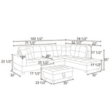 103 in Modern Sectional Sofa Set with Storage Ottoman