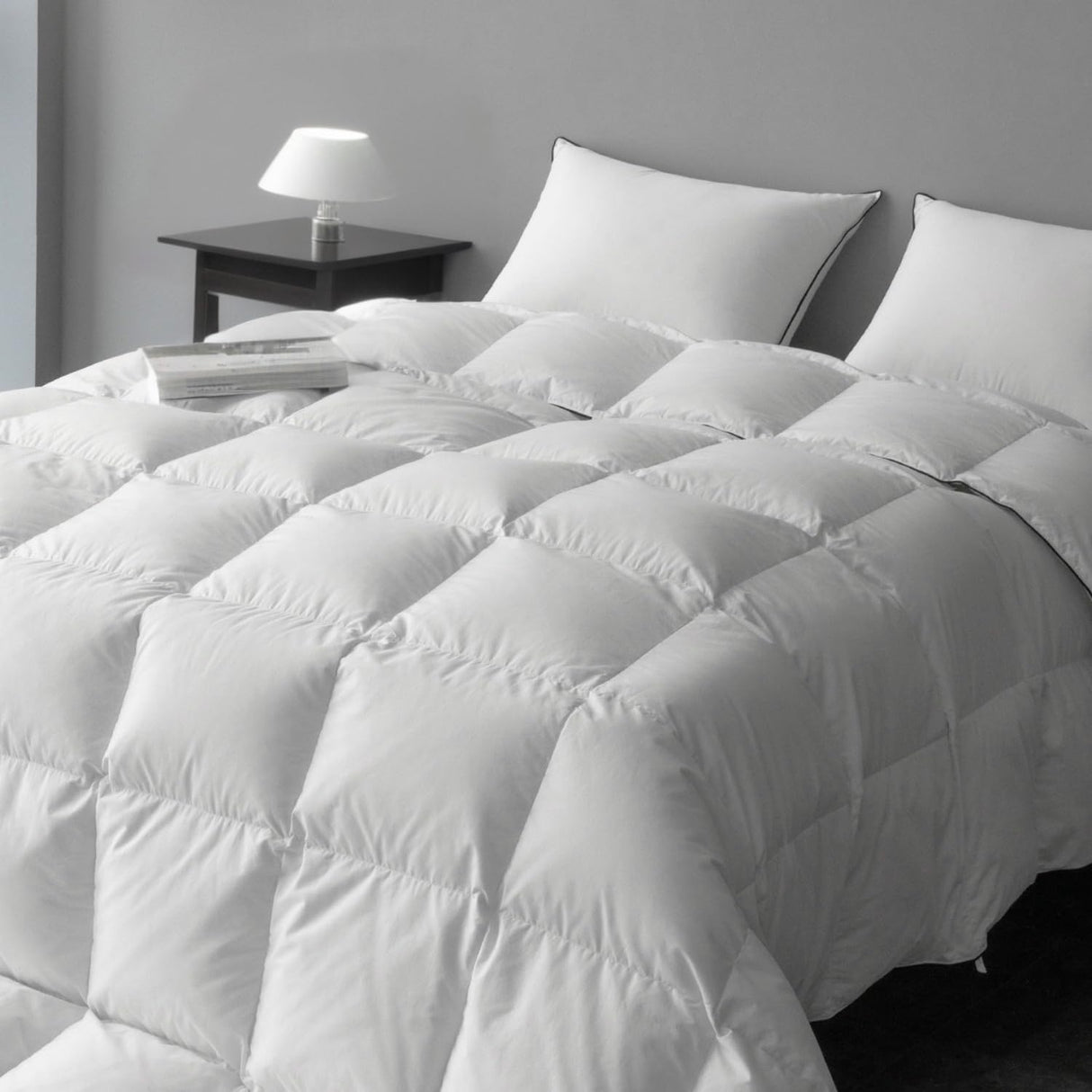 Hungarian Goose Down Comforter King Size, 800 Fill Power Fluffy Down Duvet Insert,