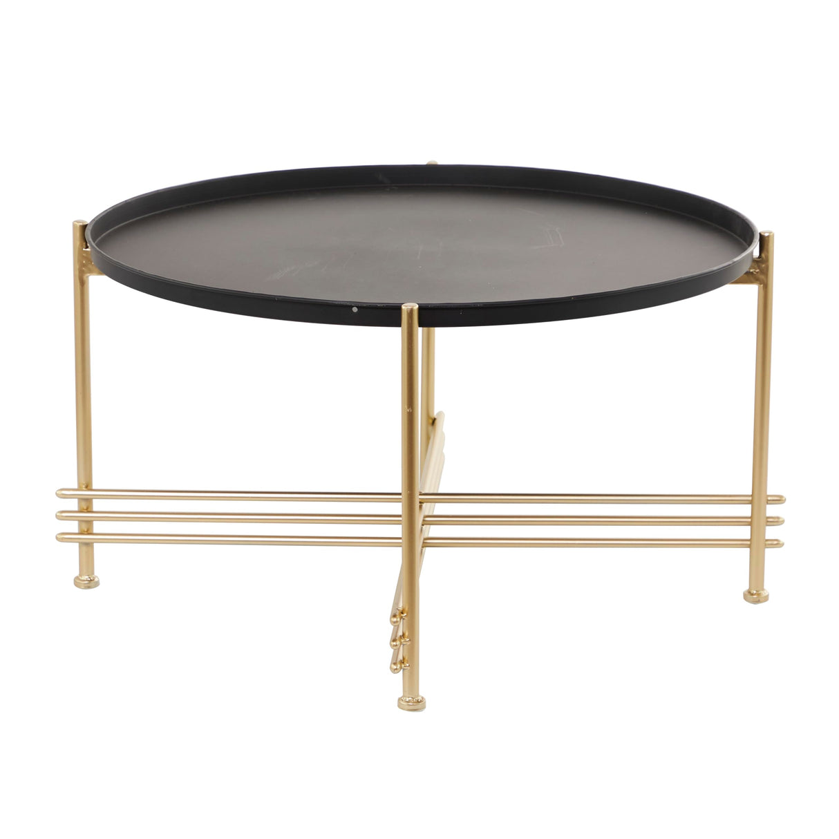 Modern Metal Coffee, Center Table 33" x 33" x 19", Black