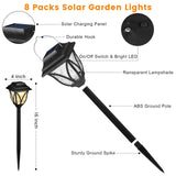 8 Pack Solar Lights Outdoor Waterproof Solar Garden Lights, Solar Lights