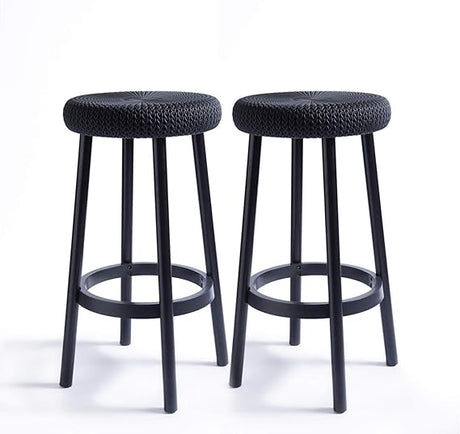 Resin Backless 26” Counter Height Bar Stools Set of 2 for Patio