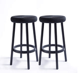 Resin Backless 26” Counter Height Bar Stools Set of 2 for Patio