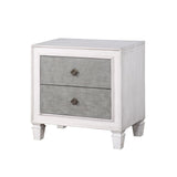 Katia Nightstand in Rustic Gray and Weathered White