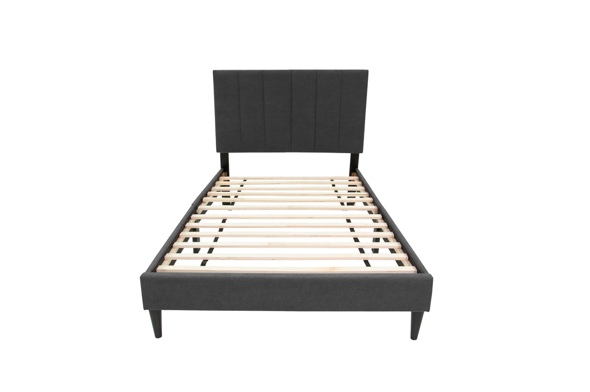 Modern Twin Size Bed Frame Linen Upholstered Platform Bed Frame