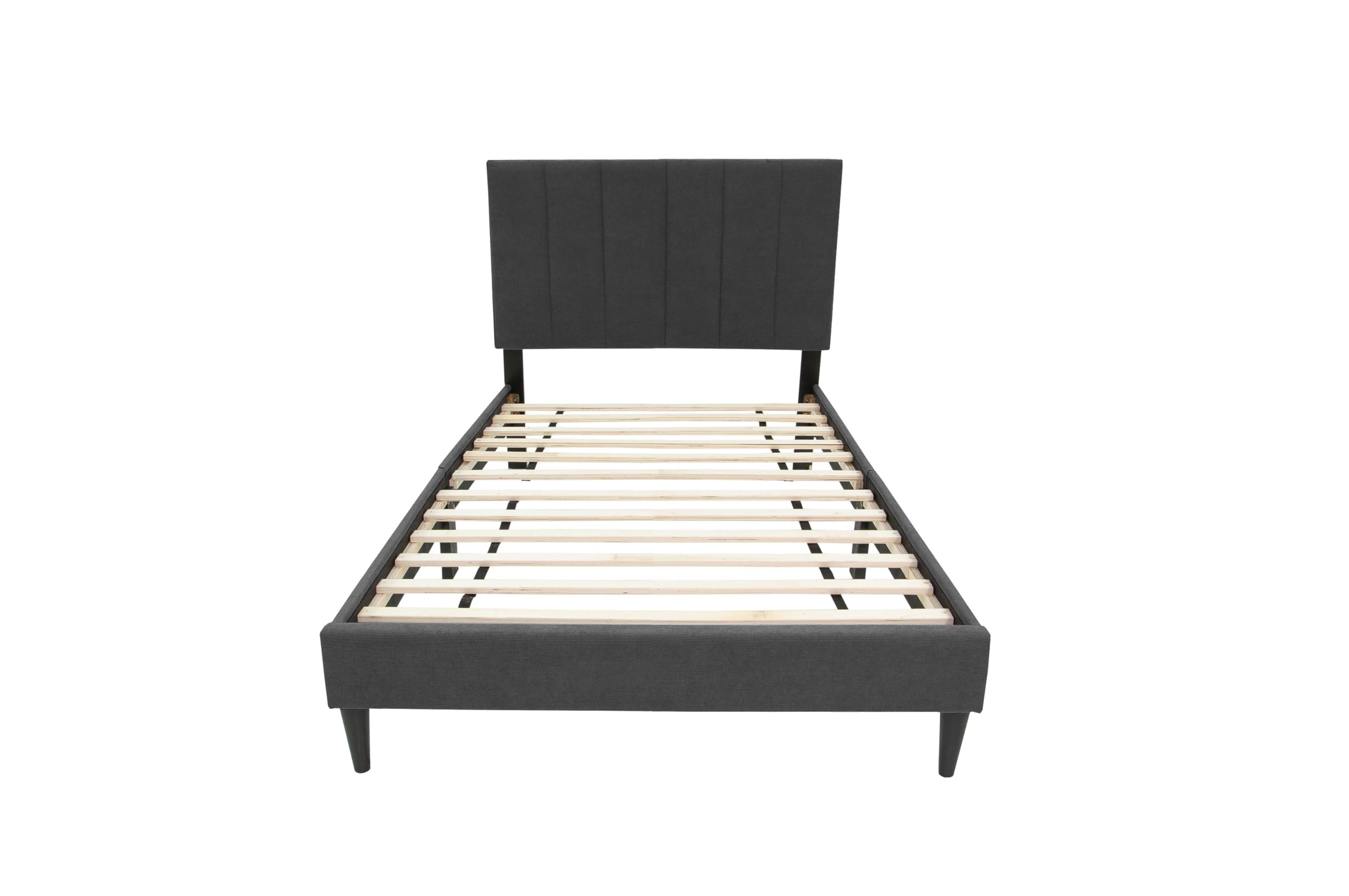 Modern Twin Size Bed Frame Linen Upholstered Platform Bed Frame