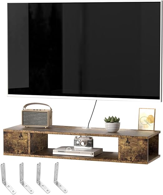 TV Stand, Wall Mounted Entertainment Center and Cabinet Shelf