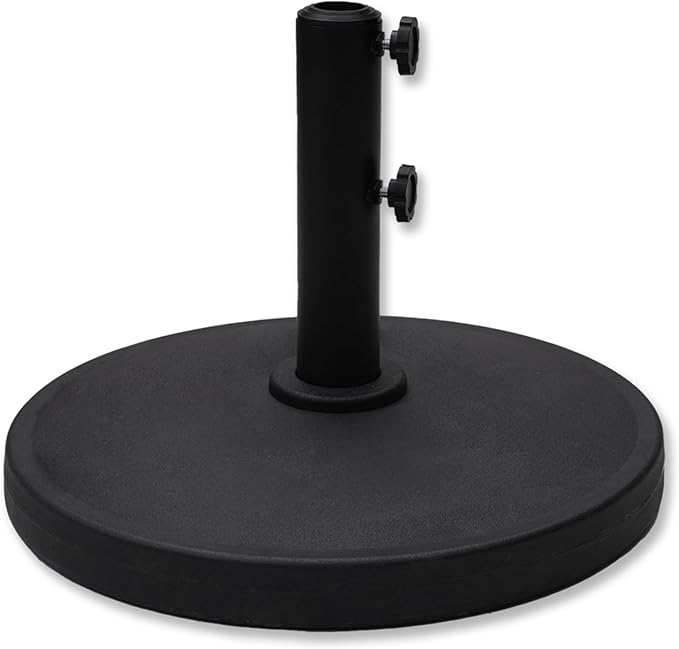 44 lb Heavy Duty Umbrella Base with Rolling Wheels, Round Resin Stand Weight