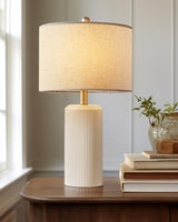 23" Ceramic Table Lamp Set of 2 - 3-Level Dimmable Farmhouse Bedside Lamps