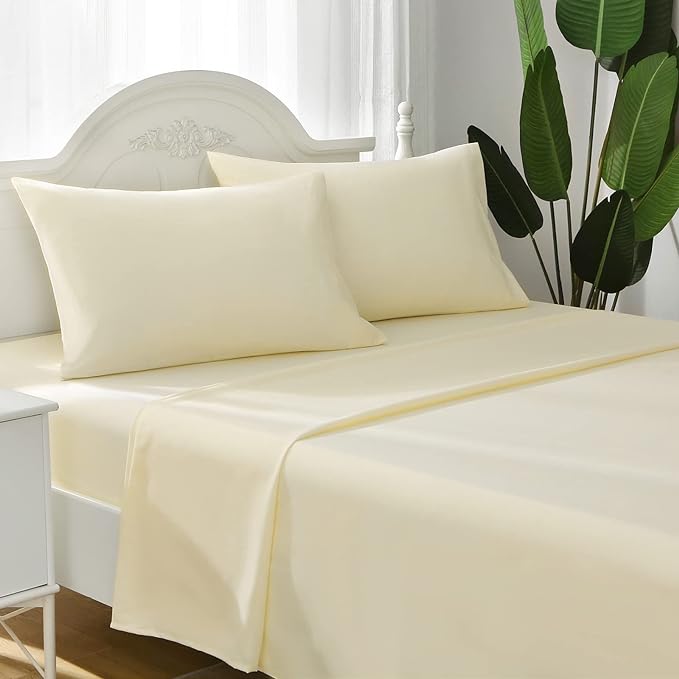 King Size Sheets Set, 4 Piece Microfiber Grey Bed Sheets King Set,Hotel Luxury Super