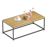 Modern Industrial Style Rectangular Coffee Table for Living Room