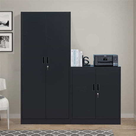 Metal Storage Cabinets with Shelves and Doors, Steel Locking Storage Cabinet