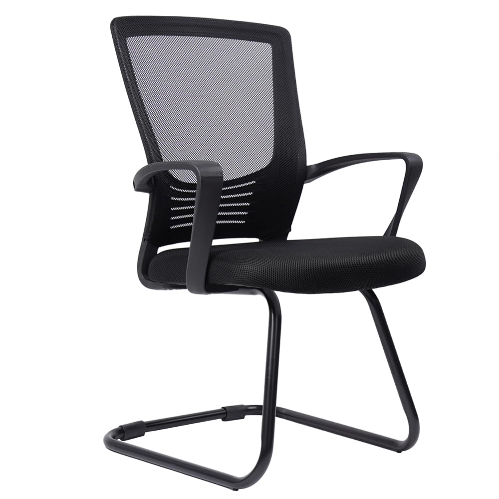 Waiting Room Guest Chairs Set of 1, Mesh Back Arm Chair with Ergonomic Lumbar Support