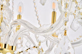 Elegant Lighting 7858D28G/RC Royal Cut Clear Crystal Verona 8-Light, Single-Tier Crystal Chandelier, 28" x 34", Finished in Gold with Clear Crystals