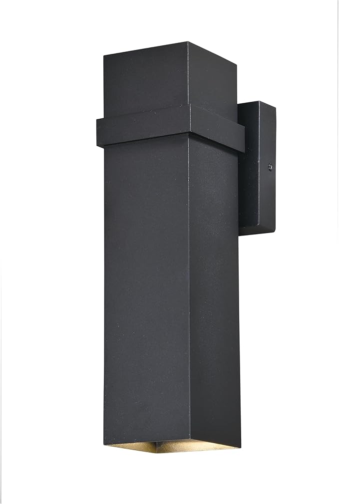 Lavage Aluminum 2 Light LED Black Rectangle Outdoor Wall Lantern
