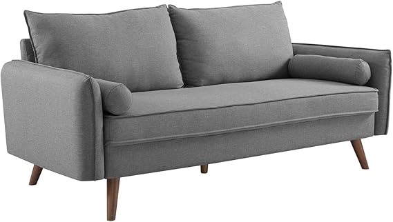 Revive Contemporary Modern Fabric Upholstered Sofa In Teal