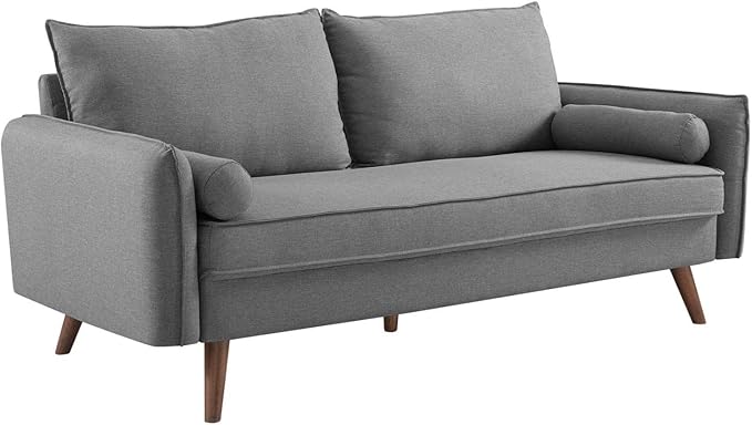 Revive Contemporary Modern Fabric Upholstered Loveseat In Teal