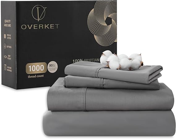 1000 Thread Count Egyptian Cotton Sheets Queen Size Set 100% Cotton