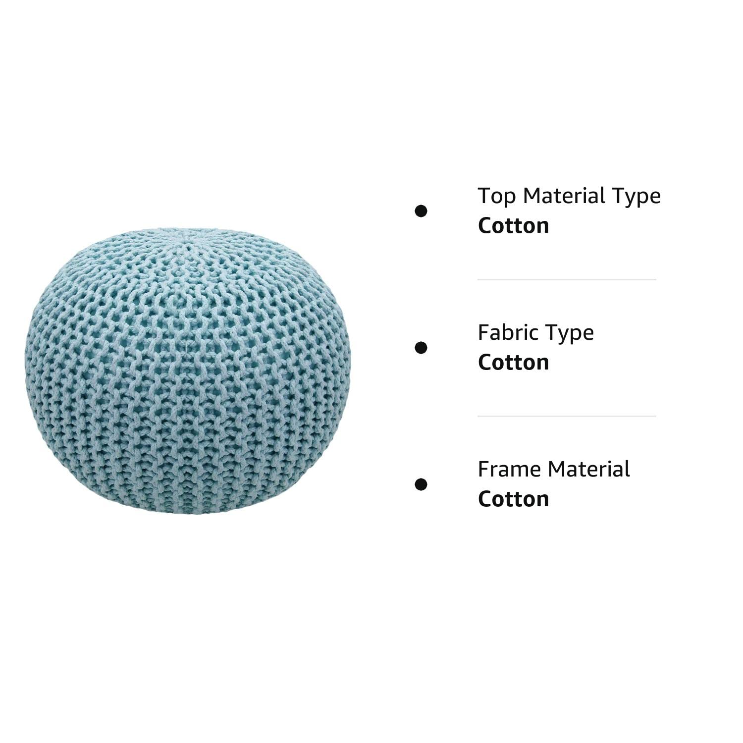 Ottoman Floor Poufs for Living Room Hand Knitted Foot Rest Comfortable