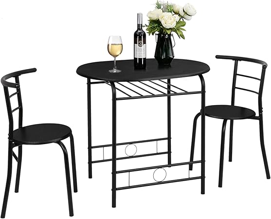 3 Piece Dining Set,Small Kitchen Table Set for 2,Breakfast Table Set for 2