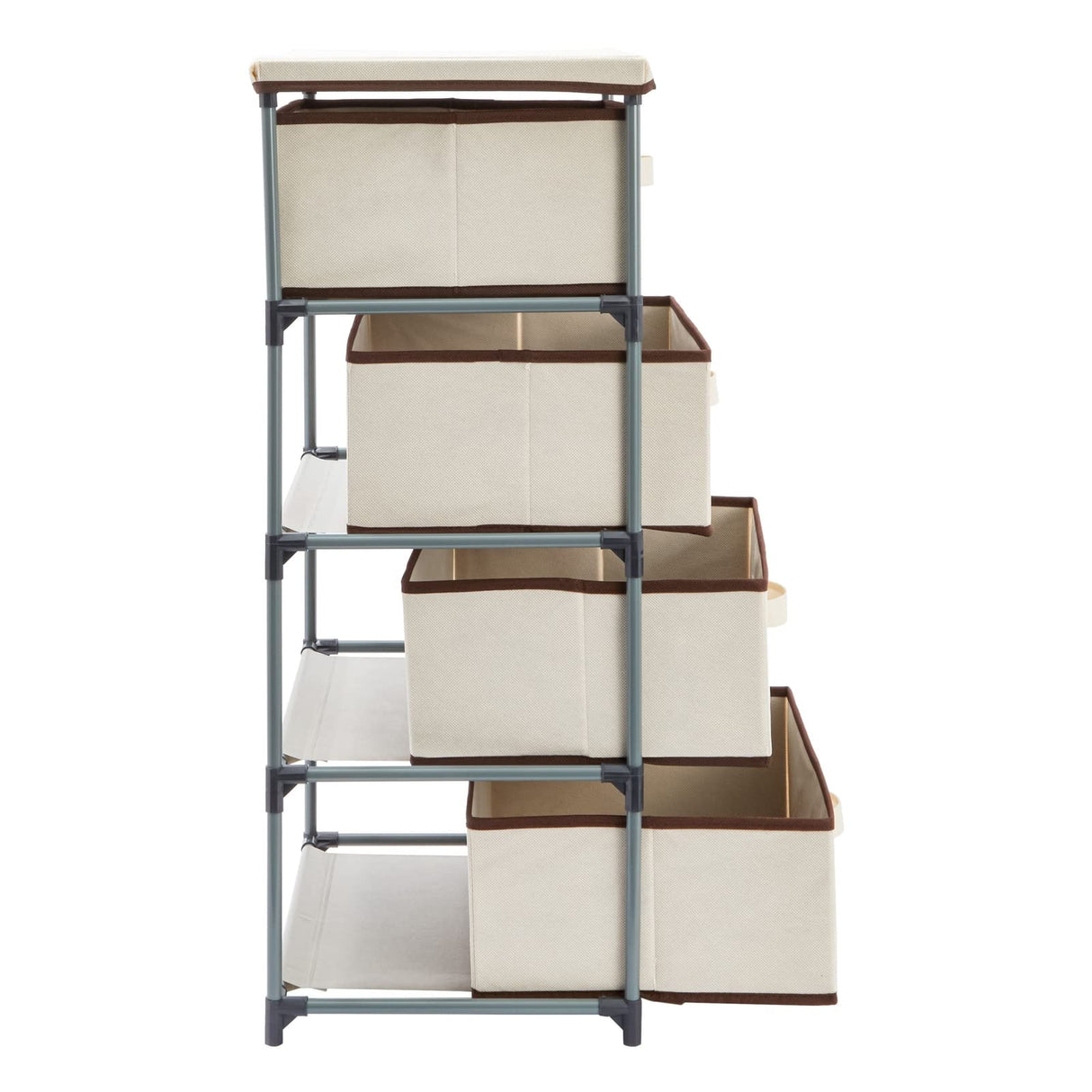 4-Tier Tall Closet Dresser with Drawers - Clothes Organizer and Small Fabric Storage