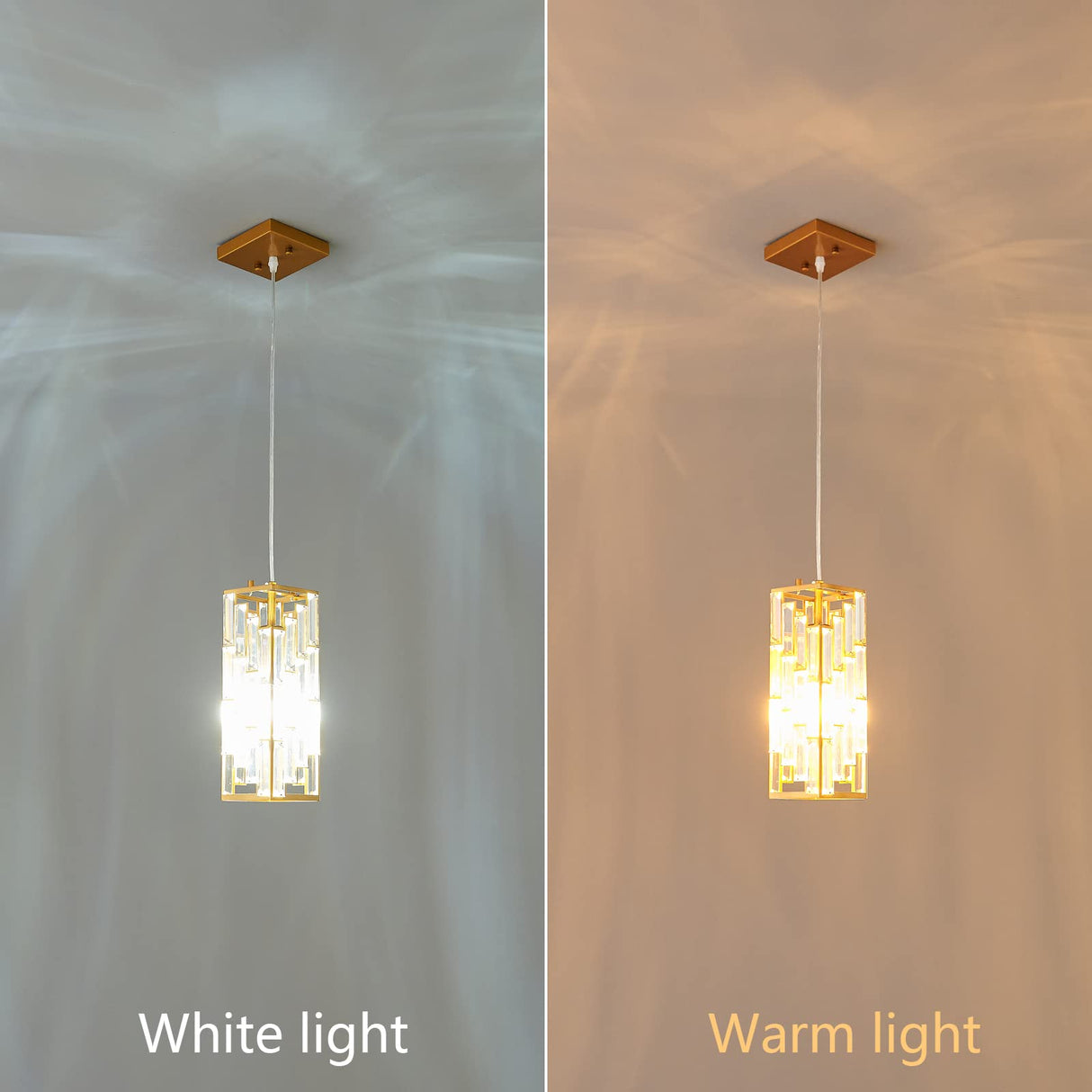 Gold Pendant Lighting Modern Pendant Light, Mini Crystal Chandeliers,Adjustable