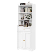 Bookshelves and Bookcase with Doors and Drawer, Shelves, 73 in Tall Bookshelf