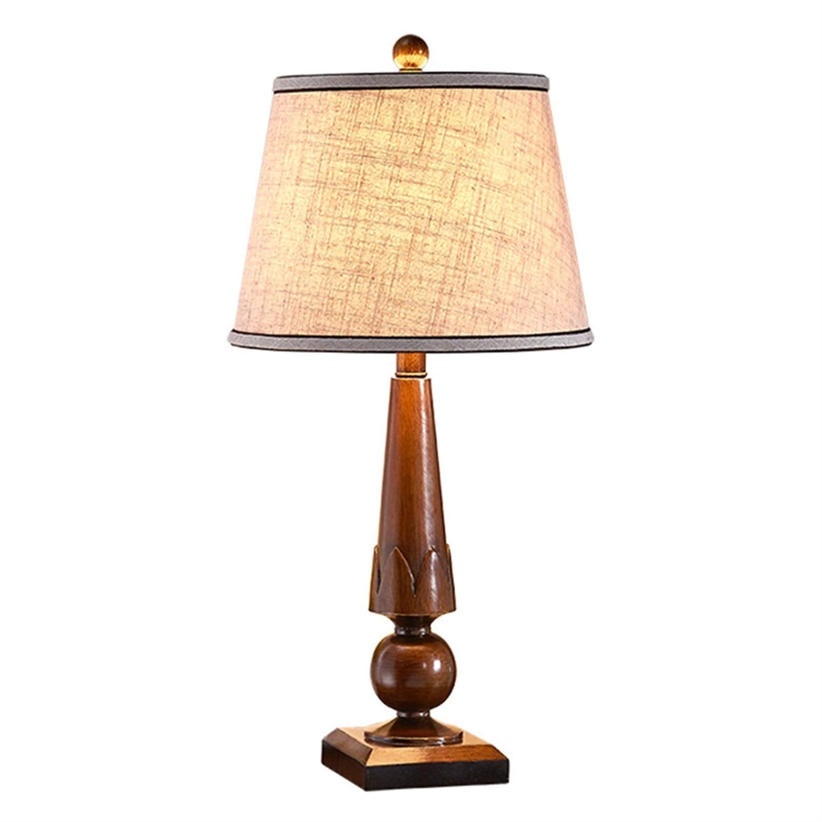 Table Lamp 24.4" Retro Design Table Lamp Bedroom Bedside Lamp Resin