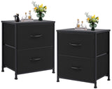 Nightstand Set of 2 with 2 Storage Drawers, 20" Height Small Bed Side Furniture