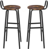 Set of 2 Barstools, Bar Chairs with Backrest and Footrest